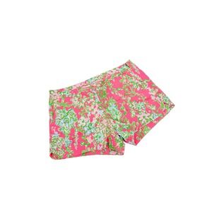 Lilly Pulitzer Shorts Womens 10 Pink Floral Callahan Chino Scallop Hem 5 Inseam